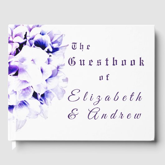 Elegante Violets Bruiloft Gastenboek (Voorkant)