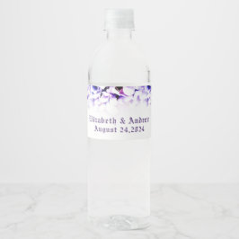 Elegante Violets Etikettenset voor voedsel en dran Waterfles Etiket