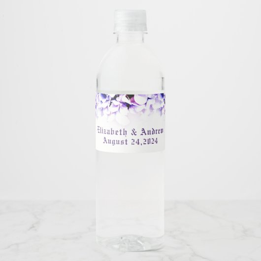 Elegante Violets Etikettenset voor voedsel en dran Waterfles Etiket (Voorkant)