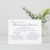 Elegante Violets repetitie diner uitnodiging (Staand voorkant)