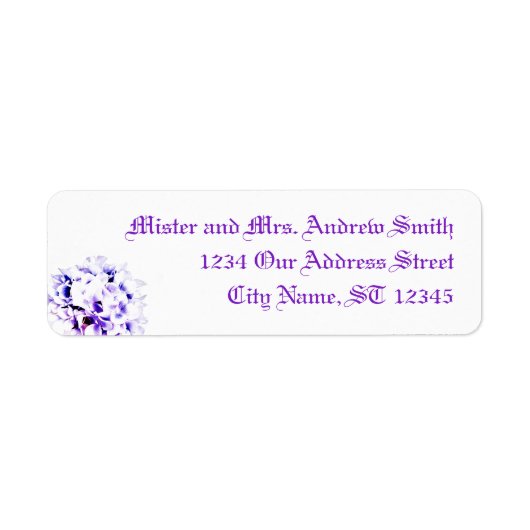 Elegante Violets Retouradres Etiket (Voorkant)