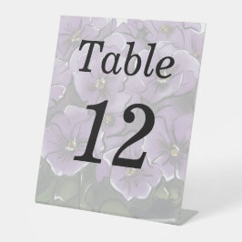Elegante Violette Bloemen Lesbisch Huwelijk Tafeln Reclamebord Met Voetstuk
