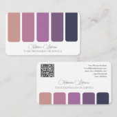 Elegante violette kleurenpalet kalligrafie QR-Code Visitekaartje (Voorkant / Achterkant)