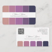 Elegante violette kleurenpalet kalligrafie QR-Code Visitekaartje (Voorkant / Achterkant)