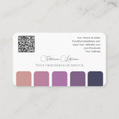 Elegante violette kleurenpalet kalligrafie QR-Code Visitekaartje (Achterkant)