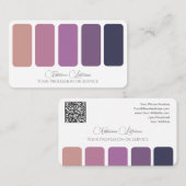 Elegante violette kleurenpalet kalligrafie QR-Code Visitekaartje (Voorkant / Achterkant)