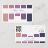 Elegante violette kleurenpalet kalligrafie QR-Code Visitekaartje (Voorkant / Achterkant)