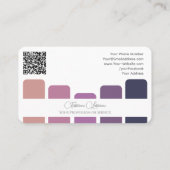 Elegante violette kleurenpalet kalligrafie QR-Code Visitekaartje (Achterkant)