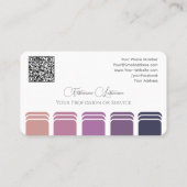 Elegante violette kleurenpalet kalligrafie QR-Code Visitekaartje (Achterkant)
