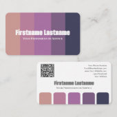 Elegante violette kleurenpalet kalligrafie QR-Code Visitekaartje (Voorkant / Achterkant)
