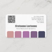Elegante violette kleurenpalet kalligrafie QR-Code Visitekaartje (Achterkant)