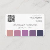 Elegante violette kleurenpalet kalligrafie QR-Code Visitekaartje (Achterkant)