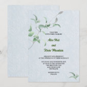 Elegante violette knop op een hemelsblauwe achterg kaart (Voorkant / Achterkant)