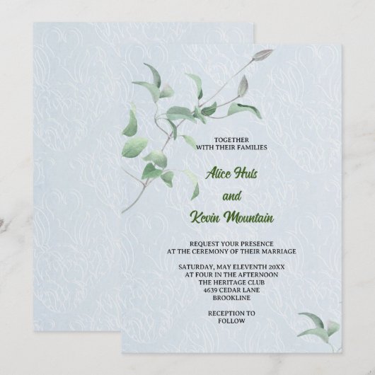 Elegante violette knop op een hemelsblauwe achterg kaart (Voorkant / Achterkant)