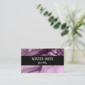 Elegante violette marmer waterverf visitekaartje (Staand voorkant)