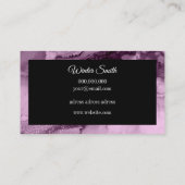 Elegante violette marmer waterverf visitekaartje (Achterkant)