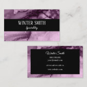 Elegante violette marmer waterverf visitekaartje (Voorkant / Achterkant)