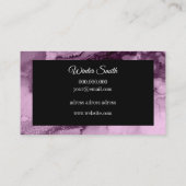 Elegante violette marmer waterverf visitekaartje (Achterkant)