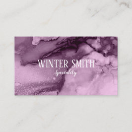 Elegante violette marmer waterverf visitekaartje