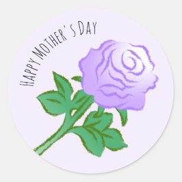 Elegante Violette Roos Ronde Sticker