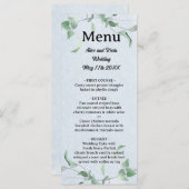 Elegante violette tak op een hemelsblauwe achtergr menu (Voorkant / Achterkant)