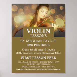 Elegante violist, vioolles Adverteren Poster