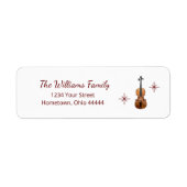 Elegante Viool Muzikale Kerstmis Retouradres Etiket (Voorkant)