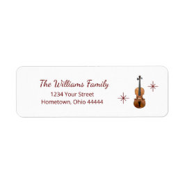 Elegante Viool Muzikale Kerstmis Retouradres Etiket