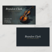 Elegante viool op donkere achtergrond muzikant visitekaartje (Voorkant / Achterkant)