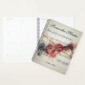 Elegante vioolbladmuziek aquarel planner (Display)