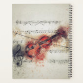 Elegante vioolbladmuziek aquarel planner (Achterkant)