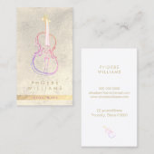 Elegante vioolmuziekleraar visitekaartje (Voorkant / Achterkant)
