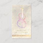 Elegante vioolmuziekleraar visitekaartje (Voorkant)