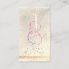 Elegante vioolmuziekleraar visitekaartje