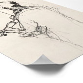 Elegante Vioolspeler Schets - Premium Poster (Hoek)