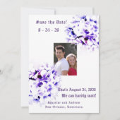 Elegante Viooltjes Bewaar de Datum Save The Date (Voorkant)