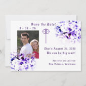 Elegante Viooltjes Bewaar de Datum Save The Date (Voorkant)