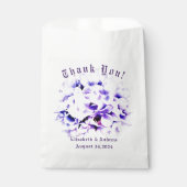 Elegante Viooltjes Bruiloft Bedankzakje (Voorkant)