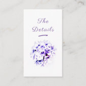 Elegante Viooltjes Envelopkaart Informatiekaartje (Voorkant)