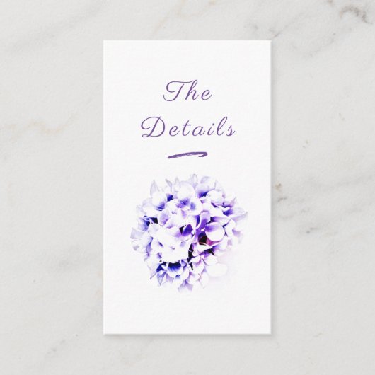 Elegante Viooltjes Envelopkaart Informatiekaartje (Voorkant)