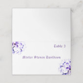 Elegante Viooltjes Gevouwen Plaats Kaart Plaatskaartje (Buitenkant ongevouwen)