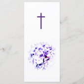 Elegante Viooltjes Katholieke Bruiloft Menu Kaart (Achterkant)