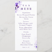 Elegante Viooltjes Katholieke Bruiloft Menu Kaart (Voorkant)