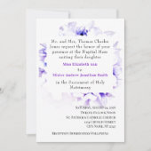 Elegante viooltjes Katholieke bruiloft uitnodiging (Voorkant)