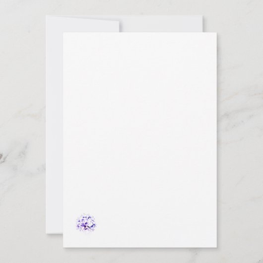 Elegante viooltjes Katholieke bruiloft uitnodiging (Achterkant)