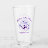 Elegante Viooltjes Moeder van Bruid Glas (Achterkant)