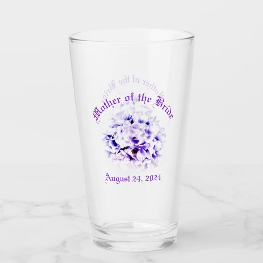 Elegante Viooltjes Moeder van Bruid Glas (Voorkant)