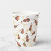 Elegante Vioolviool Muzieknoten Vrolijk Kerstfeest Papieren Bekers (Achterkant)