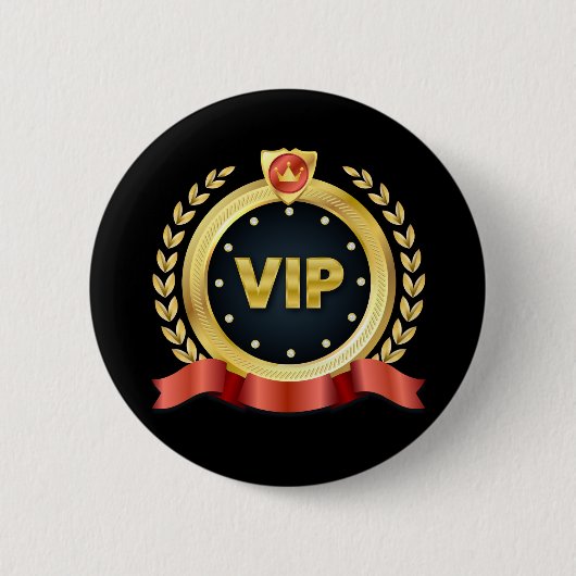 Elegante VIP Black Access Badge Ronde Button 5,7 Cm (Voorkant)