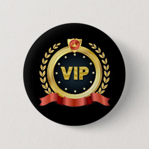 Elegante VIP Black Access Badge Ronde Button 5,7 Cm